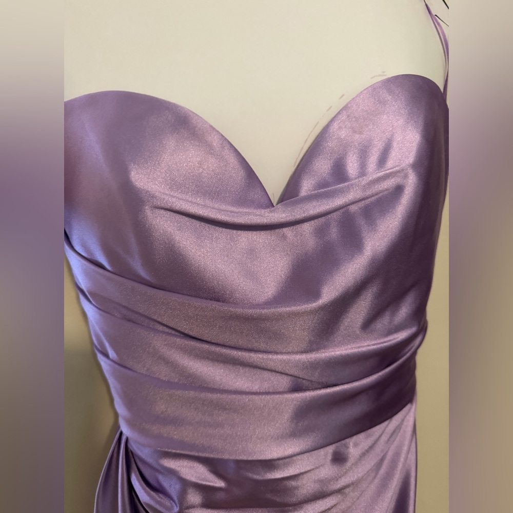 Ed Young Lavender Satin Corset Mini Dress - Picture 4 of 12